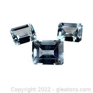 Loose Aquamarine Gemstones Emerald Cut