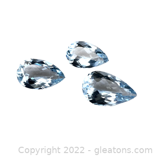 Loose Aquamarine Gemstones Pear Cut