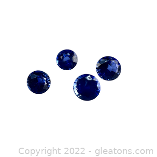 2 Pairs of Loose Sapphire Gemstones Round Cut