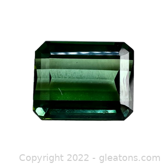 Loose Green Tourmaline Gemstone Emerald Cut