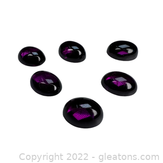 6 Loose Grape Garnet Gemstones Oval Cabochons