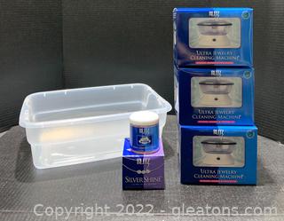 Jewelry Cleaning Tools (3 Cleaning Machines, Liquid Cleaner & Cloth w/Activator)