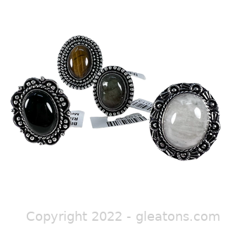 Brand New 4 Genuine Gemstone Rings