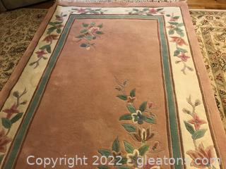 9’ x 5’ Area Rug, Chinese Carving Flowers 