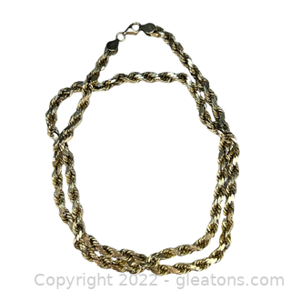 10kt Yellow Gold 25" Rope Chain