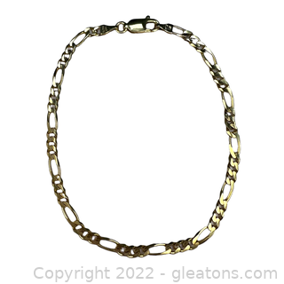 14kt Yellow Gold Figaro Style Bracelet