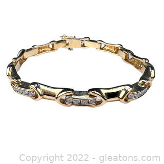 Gorgeous 14kt Yellow Gold Diamond Link Bracelet