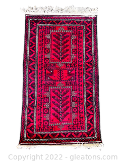 Pretty Persian Geometric Hand-Knotted Rug (A)