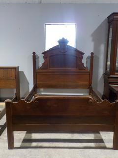 Antique Eastlake Dark-Stained Mahogany Full-Size Bed