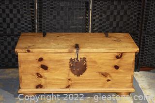 Pottery Barn Handcrafted Rustic Treasure Chest