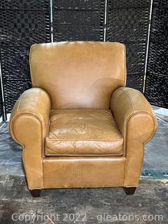 Pottery Barn Leather Arm Chair