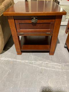 Side Table with Storage Drawer & Shelf