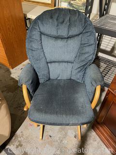Dutalier Wood Glider Chair with Upholstered Seat, Back & Arms