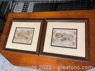 Italian Inspired Framed & Matted Pictures (lot of 2)