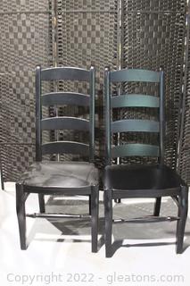 2 Pottery Barn Ladderback Dining Chairs