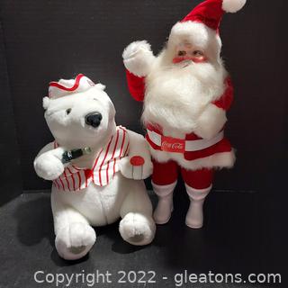 Cute Coca Cola Santa and Bear