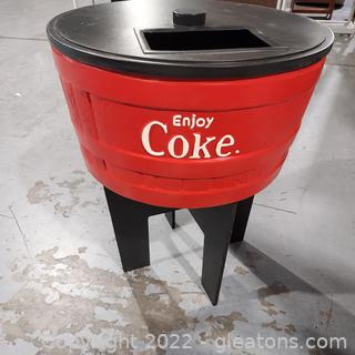 Heavy Duty “Enjoy Coke” Drink Cooler on Stand