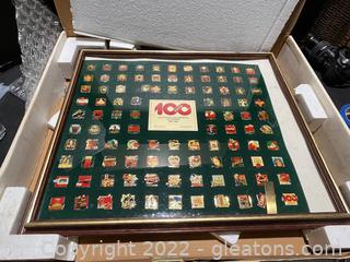 Coca-Cola Centennial Celebration Framed Pin Series 1st 100 Years Collectors Set