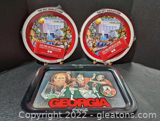 Pair of Coca-Cola 1982 World’s Fair Tray in Original Packaging w/ Booklet Plus an Extra Tray