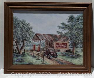 Coke “Old Time Station” by Kay Lamb Shannon Framed Wall Art Print 