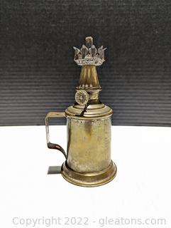 French Antique Brass Pigeon Oil Lantern