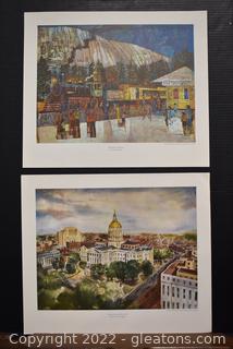 Art Prints Signed - Atlanta - Capital City by Patricia Noot LA Hatte and Historic Atlanta by Onida Canaday