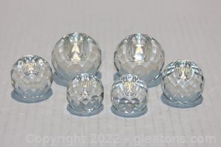 Vintage 6 Cut Glass Candleholders