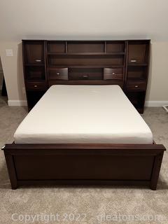 Canyon Furniture Bookcase Style Full Bed with Memory Foam Mattress