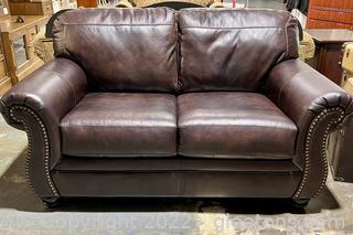 Exclusive Ashley Furniture Nail Head Arm Loveseat 