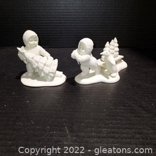 Dept. 56 Cute Snowbabies with Christmas Trees