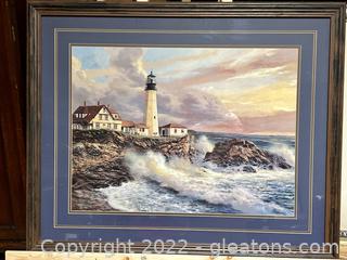 Iconic Portland Head Maine Light Framed and Signed Print 