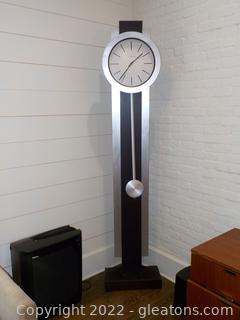 Modern Howard Miller Echo III Grandfather Clock with Slim, Cylindrical Pendulum