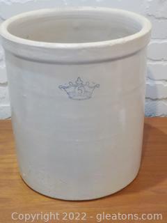 Vintage Blue Crown Crock 5 Gallon