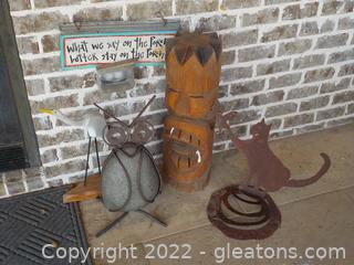 Whimsical Porch Decor (5 pcs) on Front Porch-by Front Door