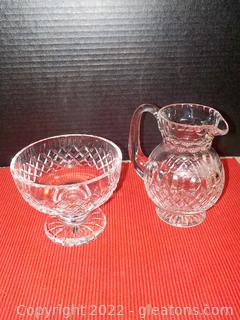 Pair of Lead Crystal Serving Pieces, Lots of Sparkle