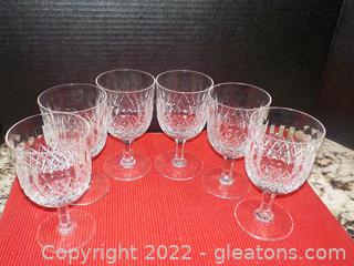 Set of 6 Lead Crystal Water or Wine Goblets