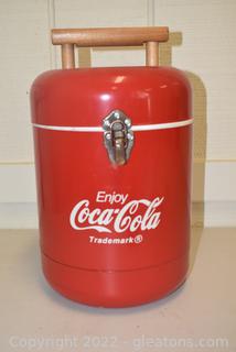 1990’s Coca-Cola Metal Cooler with Wood Handle 
