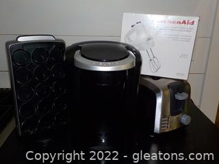 Black/Silver Kitchen Appliances and More (4 Pieces) 