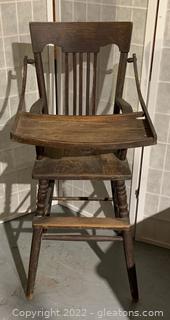 Antique Wooden High Chair 