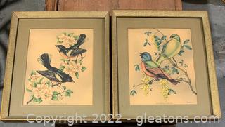 Pair of Framed Bird Prints by Vincent 