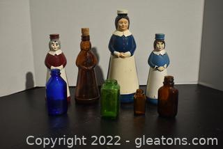 Mrs Butterworth Syrup Bottles and 4 Old Medicine Bottle 