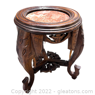 Adorable Antique Hand Carved Accent Table