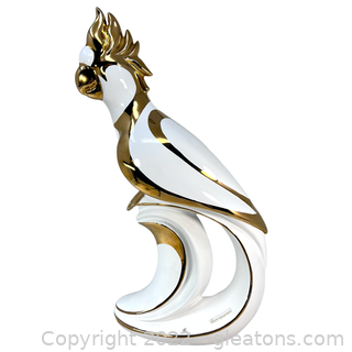 Ahura Porcelain 24K Cockatoo Figurine