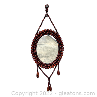 Bohemian Style Wooden Bead Mirror