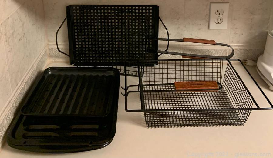 Grilling and Roasting Accessories Including Brookstone Baskets