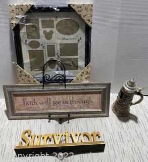 Survivor Sign, Stein, Disney Frame, Etc.