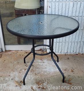 Small Patio Table with Glass Top 