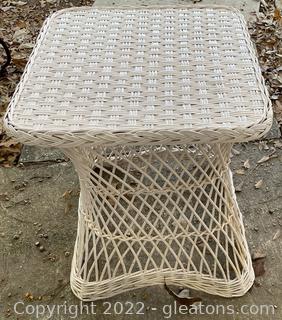 Wonderful White Wicker Outdoor Table 