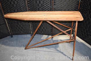 Antique Primitive Wooden Folding Ironing Board