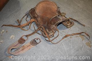 Leather Pony Western Saddle with Under Belt 